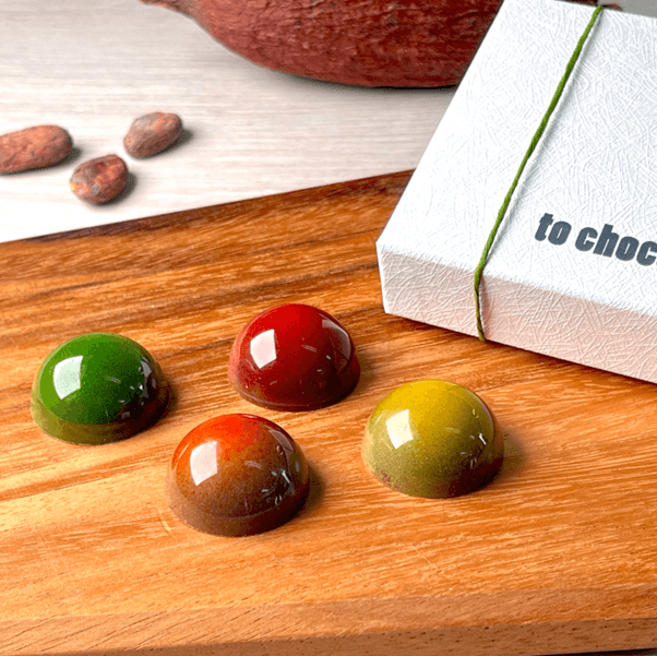 4産地のカカオの味を楽しめるボンボンショコラ