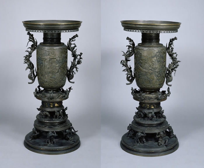 頼光大江山入図大花瓶 横山孝茂・横山弥左衛門作 明治5年(1872) 東京国立博物館蔵