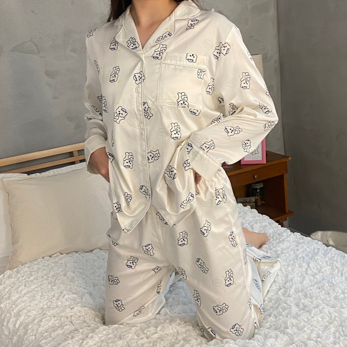 ・sweet dream muffin satin pajama set(navy／mint／white)　6,100円(税込)