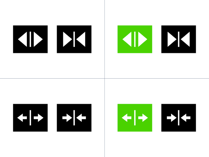 主な開閉ボタンのデザイン