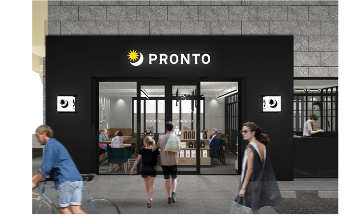 昼はカフェ、夜はサカバ。PRONTO エクセルイン大宮店の外観イメージ