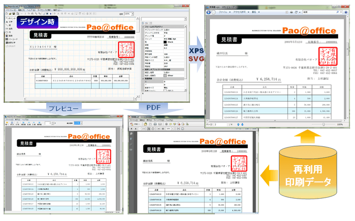 様々なフォーマットで帳票出力