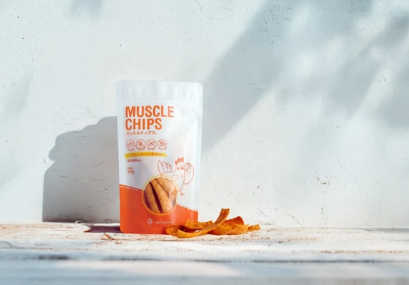 手軽にたんぱく質を補給！鶏むね肉100％・無添加・高たんぱくの 新しいスナック「マッスルチップス」7月4日新登場！