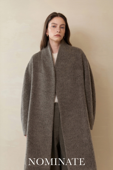 Soft Alpaca Shawl Collar Coat ¥80,010