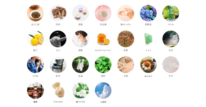 J-Scent Fragrance Collection(上記画像は陽茉莉の香りを除く)
