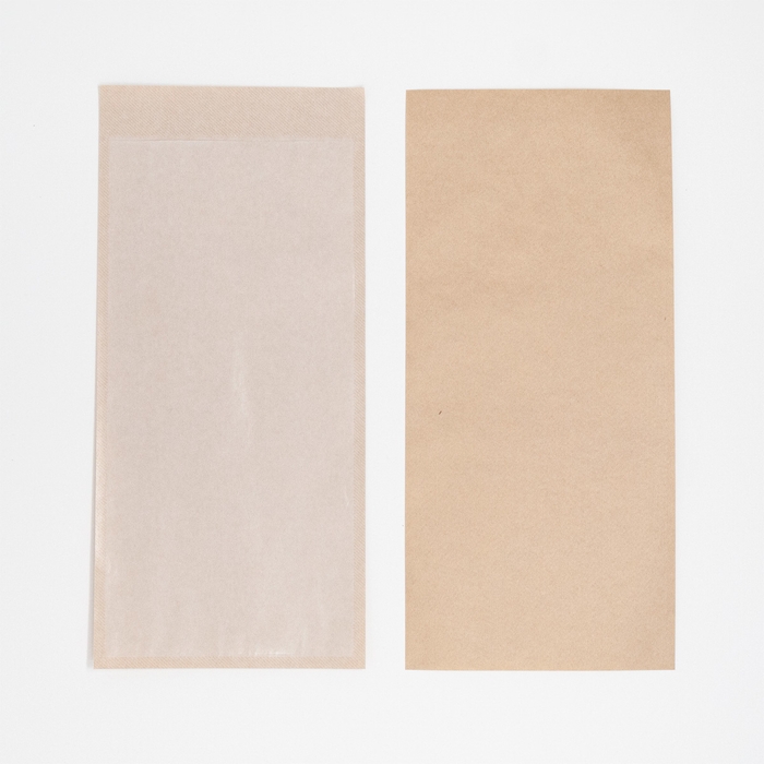 長形3号タイプ(左：グラシン紙側／右：クラフト紙側)