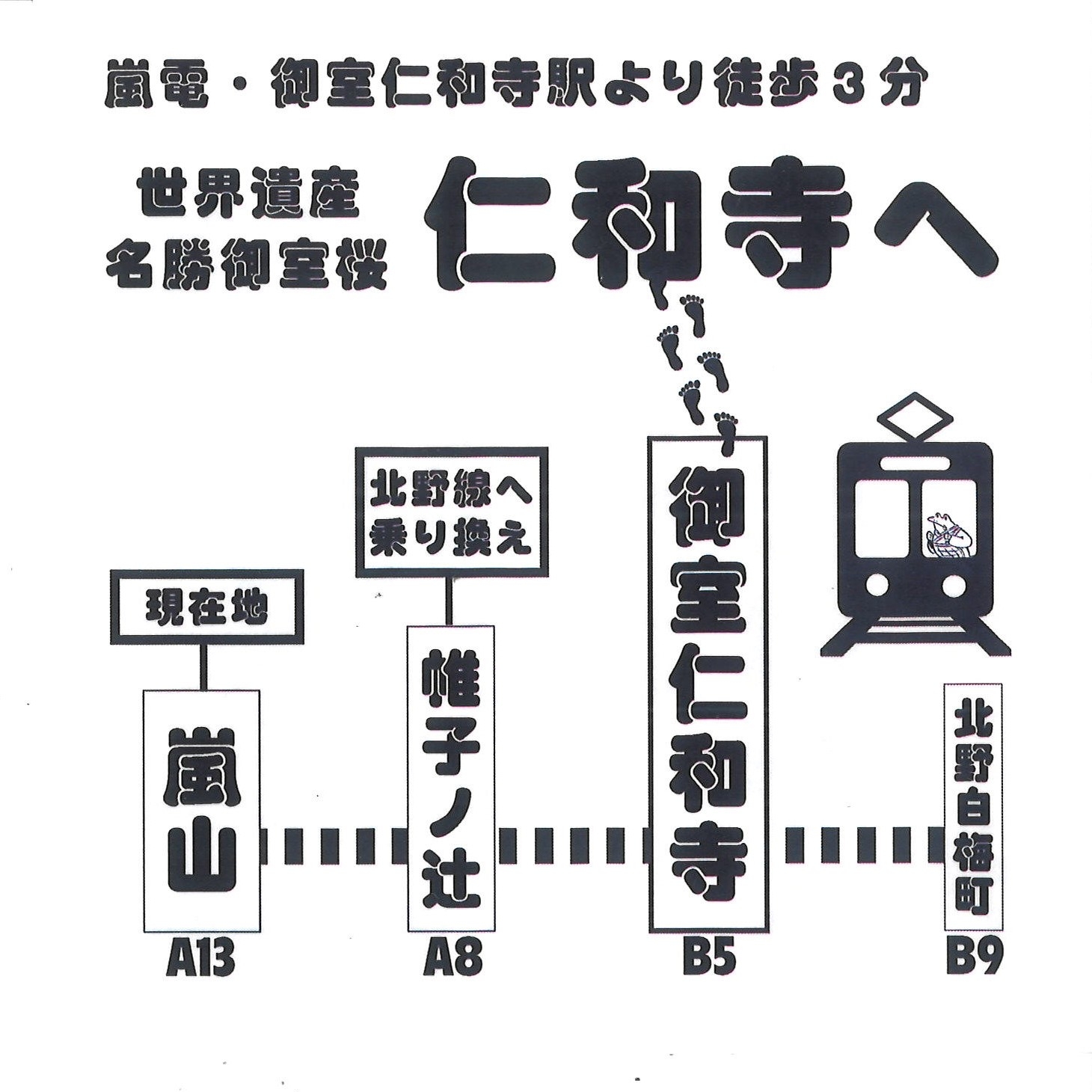 仁和寺ちだい餅 包み紙のデザイン