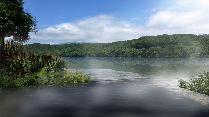 「△湯(露天風呂)」イメージ(Hiroshi Nakamura&NAP)