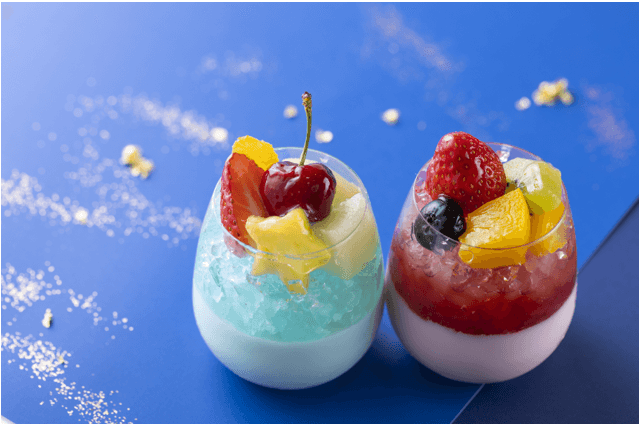 「(左)ボンボン七夕ゼリームース/(右)ボンボンいちごムース」