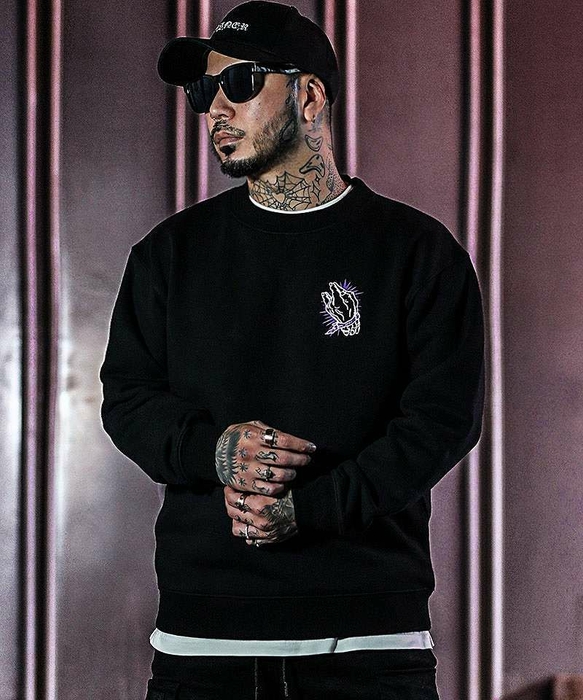 【Black Letter】Talisman Sweat Shirt(ブラック/パープル)