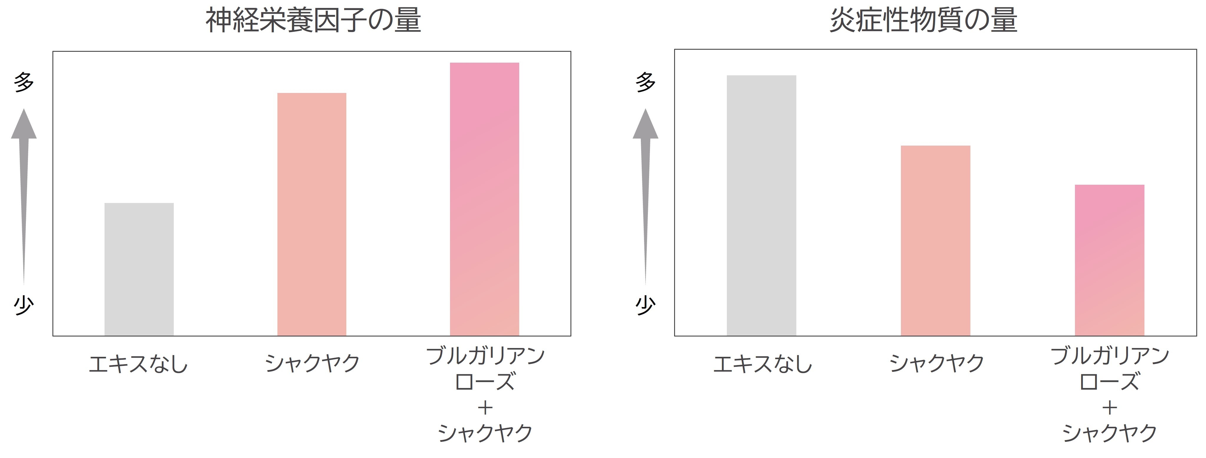 神経栄養因子の量/炎症性物質の量