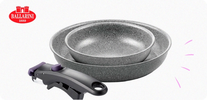 【10名様】バッラリーニ ヴィンチ 取っ手が外せるフライパンセット