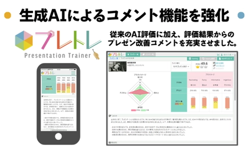 AIによるプレゼンテーション評価サービス 「プレトレ」のアップデート版を提供開始　 ～生成AIの使用したコメント機能強化で改善点が具体的に～