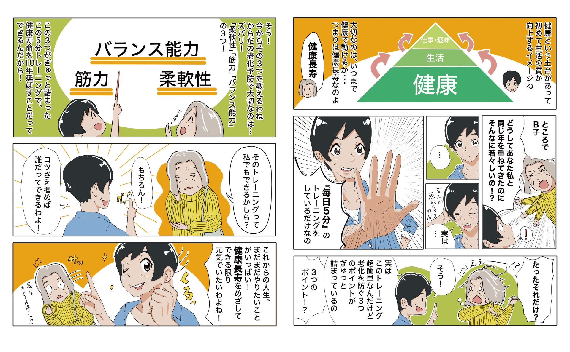 重要なのは「柔軟性」、「筋力」、「バランス能力」。