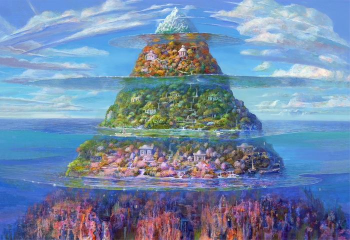 「多層海麗日2020」版画 53×36cm