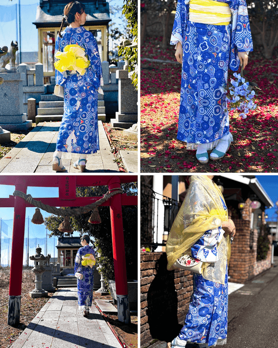 ユニセックス浴衣 『夢見紋』