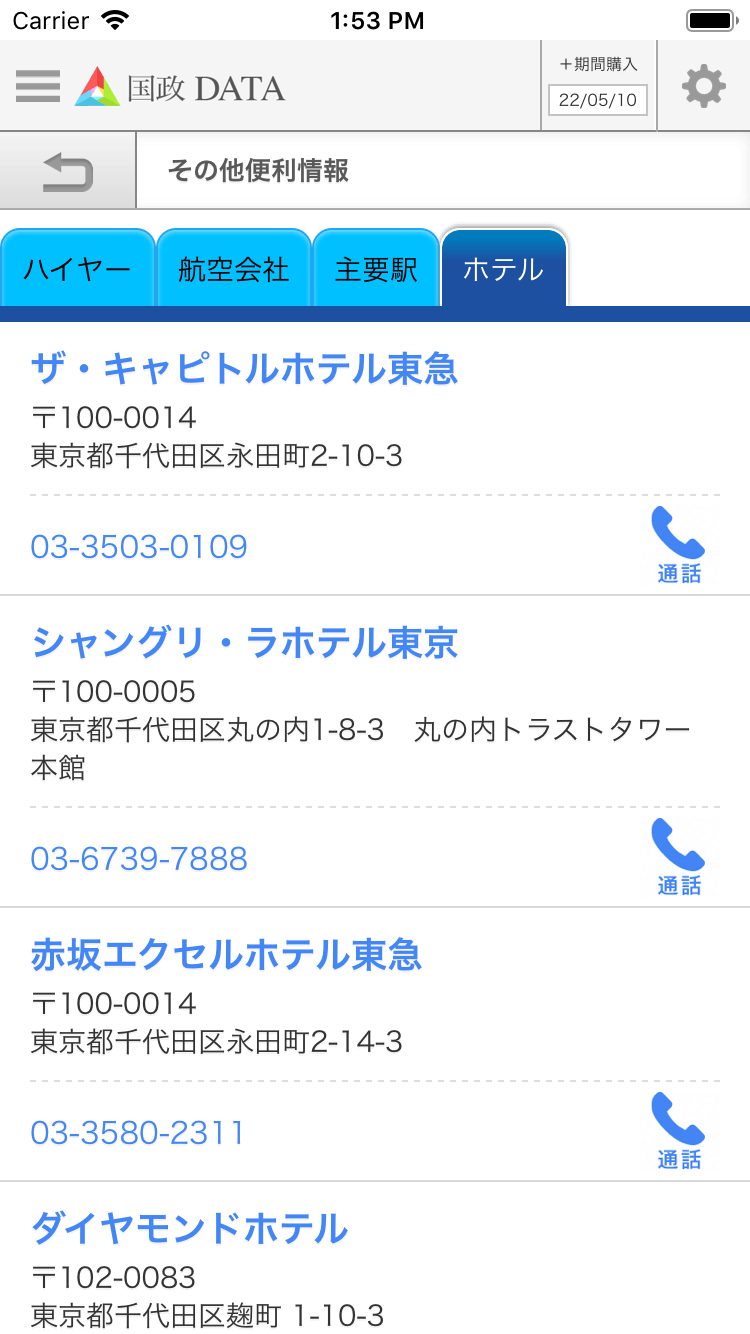 その他便利情報 - ホテル