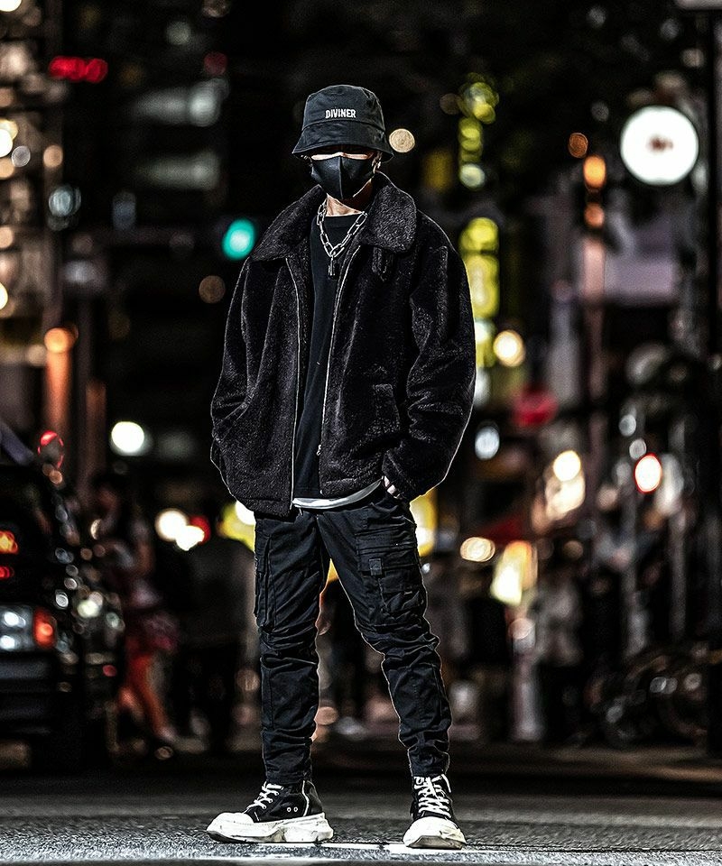 Classic Back Logo Fur Jacket(ブラック)