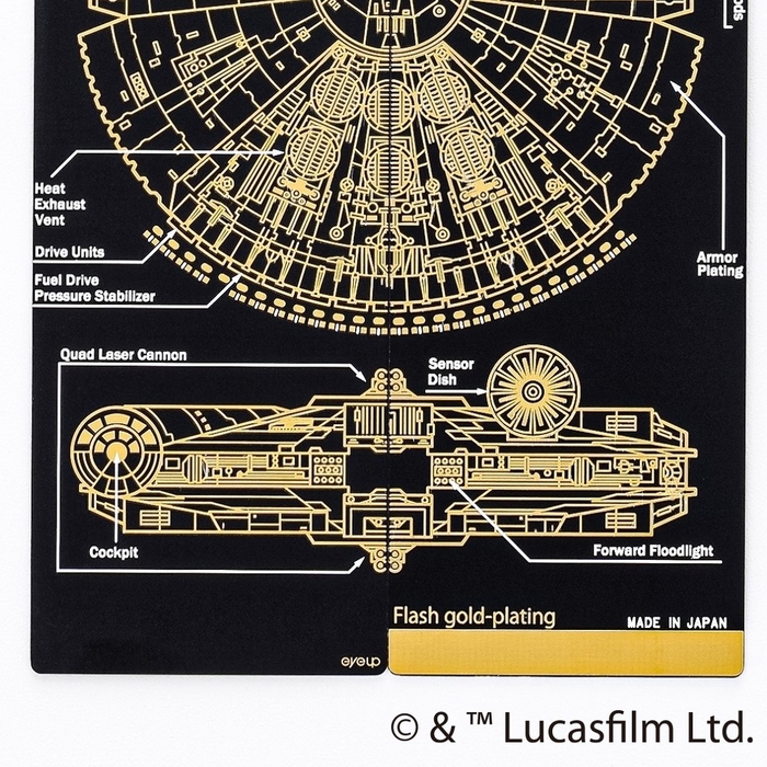 Millennium Falcon(TM) 基板アート栞 詳細図