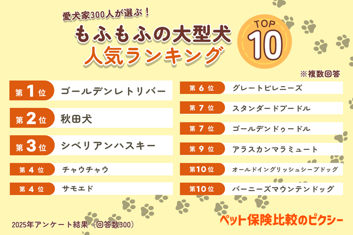 もふもふの大型犬 人気ランキング