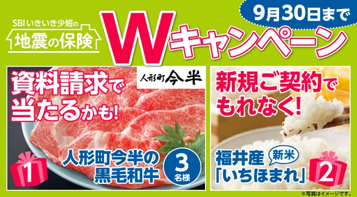 SBIいきいき少額短期保険 地震補償保険Wキャンペーン