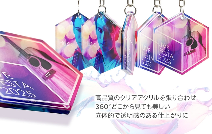 透明感&立体感の360°美しいアクリルキーホルダーです