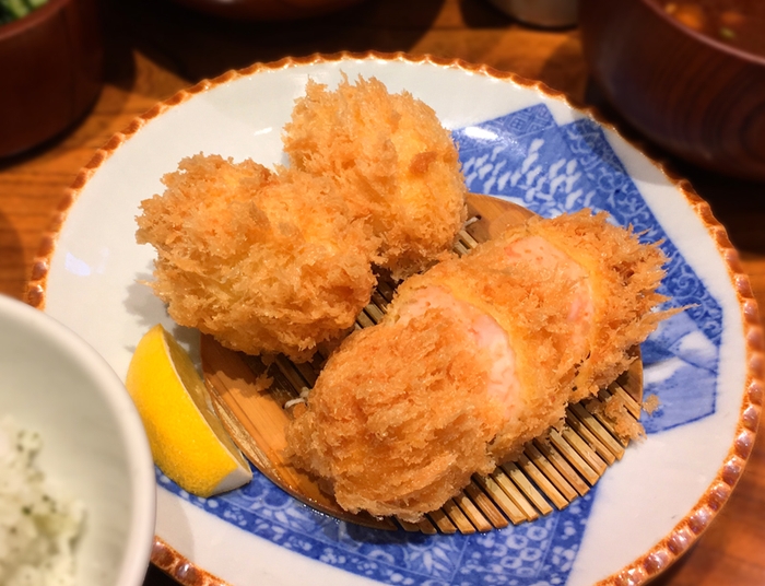 あさりクリームコロッケ入り盛合せ定食(渋谷・日本橋)
