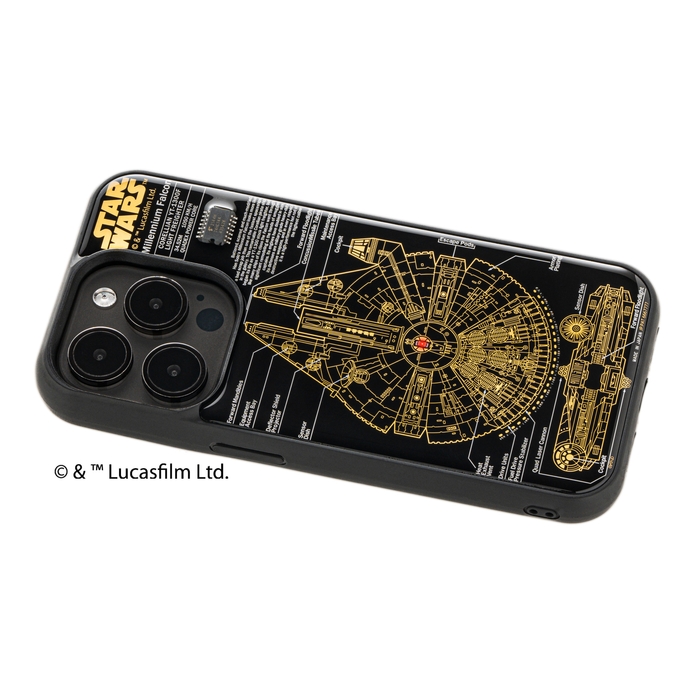 FLASH M-FALCON 基板アート iPhone 15Proケース ななめ