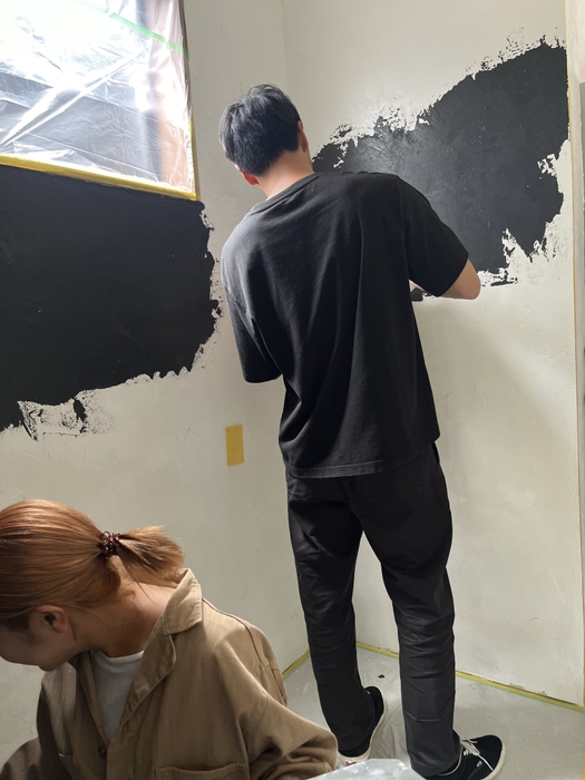 施工風景(漆喰塗り:グレー)