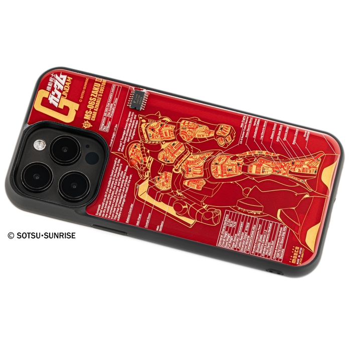 FLASH シャア専用ザク 基板アート iPhone 15Pro Maxケース ななめ