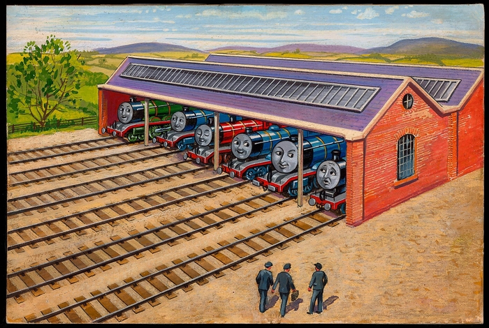 1巻「3だいの機関車」より  最初の原画/レジナルド・ダルビー