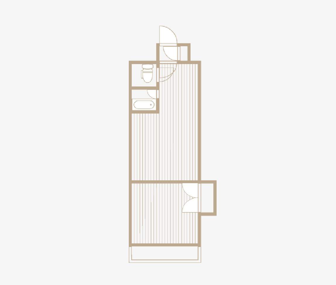 お部屋はゆとりある1LDK