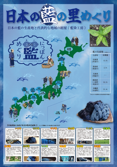 日本の藍の里めぐりポスター