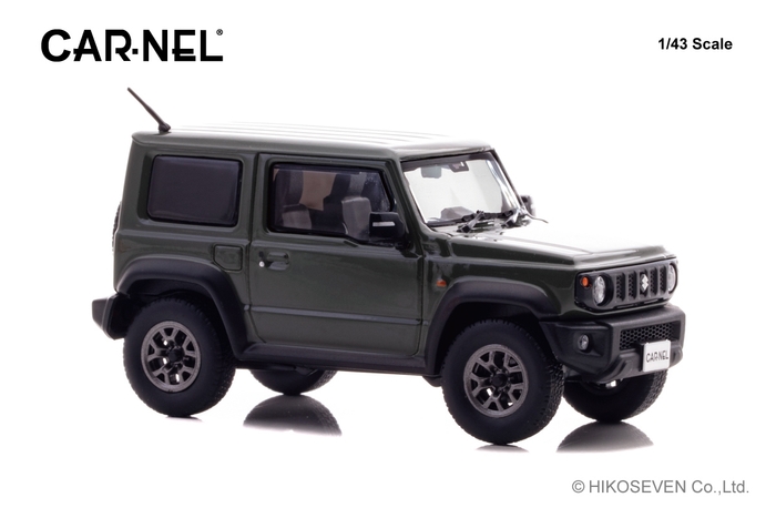 CARNEL 1/43 スズキ ジムニー シエラ JC (JB74W) 2018 Jungle Green:右前