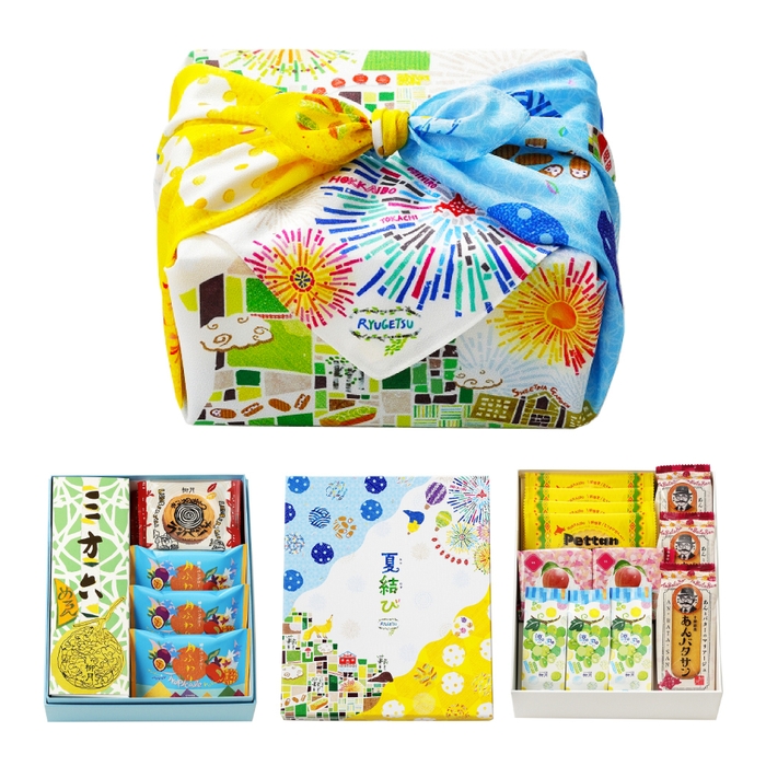 夏結び 風呂敷包み・2段箱