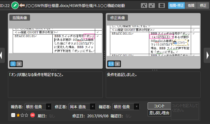 レビュー指摘(個別)