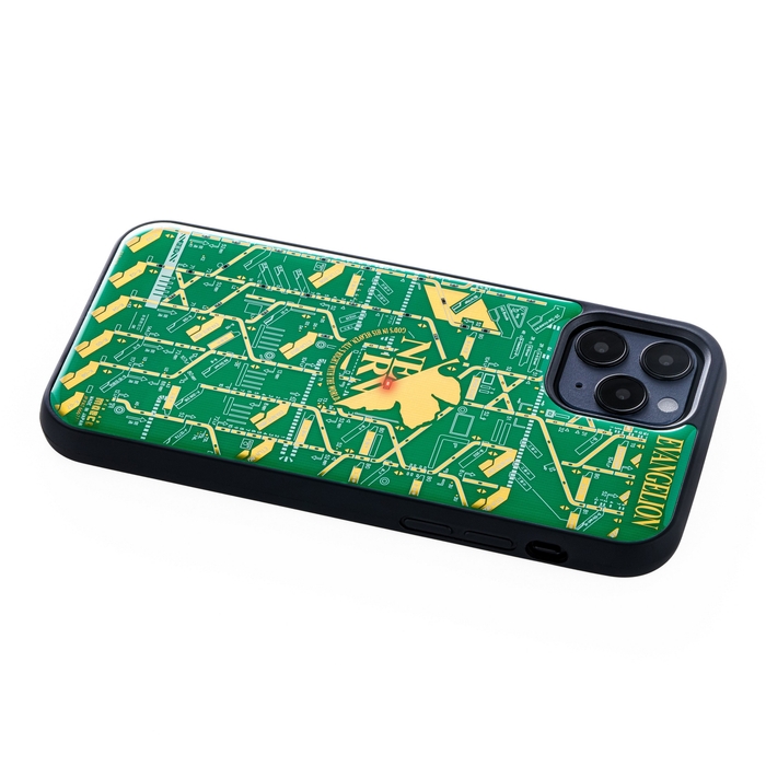 NERV iPhone 12/12Proケース緑ななめ