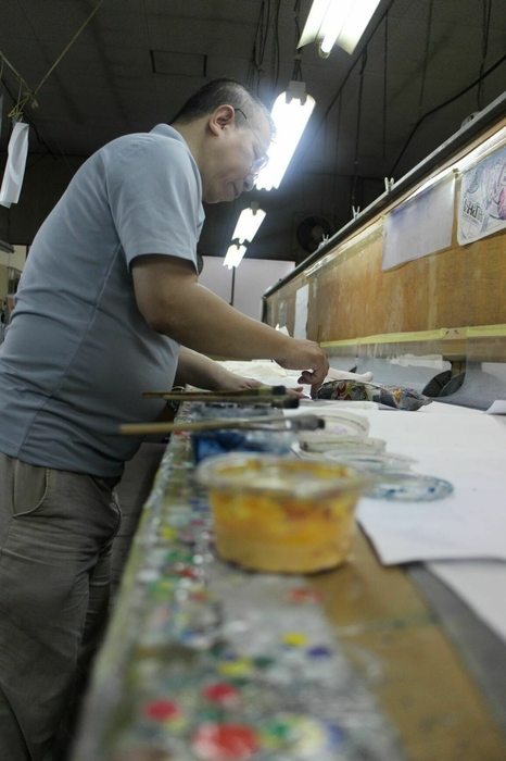 京友禅職人 染色風景(2)