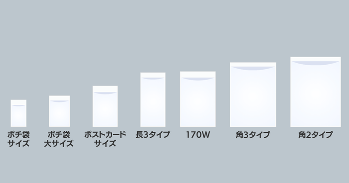 グラスパック平袋　既製品サイズラインナップ