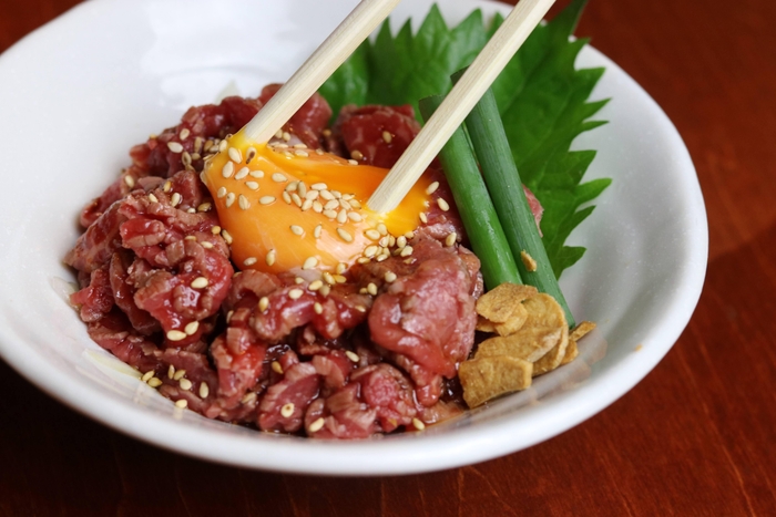 火の蔵名物レアステーキ