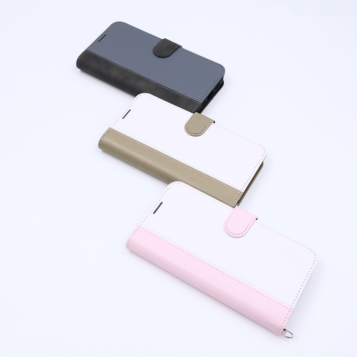 Noble 耐衝撃 マグネットベルト バイカラー 手帳型レザーケース