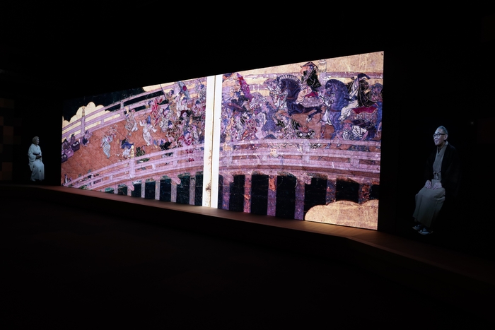 「未来の博物館」会場内での同コンテンツ上映の様子 (2022年、東京国立博物館)