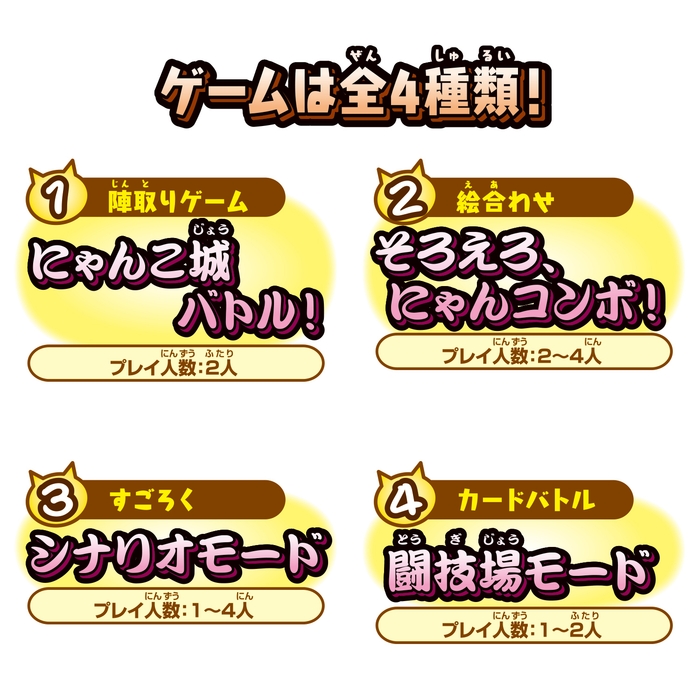 ゲームは全4種類!