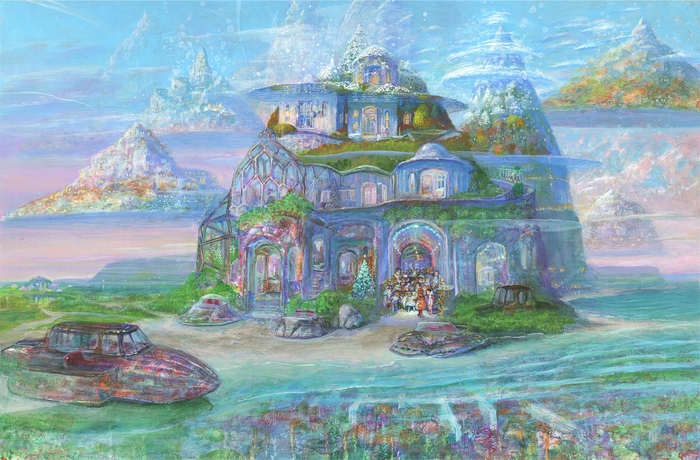 「不思議なプレゼント」版画 30×45cm