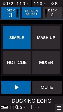 2ch DJミキサーで最大4トラックのマッシュアップ演奏が可能な業界初 DECK3/4コントロール