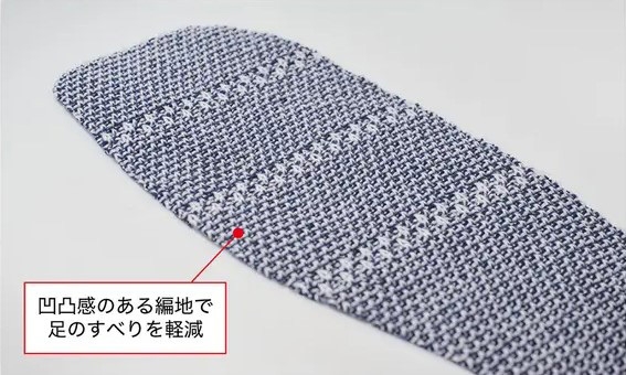 爪先部分 前滑り止め設計