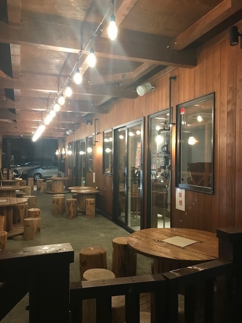 ペット同伴のテラス席