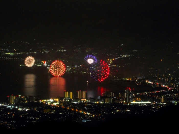 びわ湖大花火大会の様子(ガーデンミュージアム比叡から撮影)