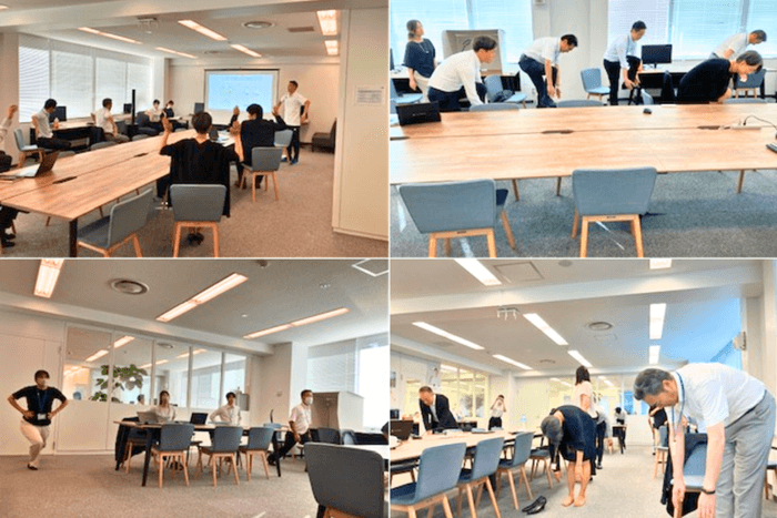 ラジオ体操開催の様子