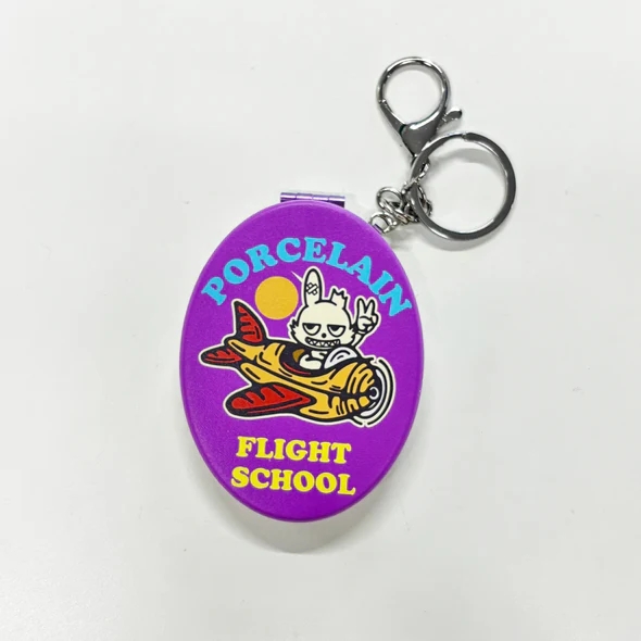 楕円型ミラー楕円型オリジナルミラー キーホルダー単品